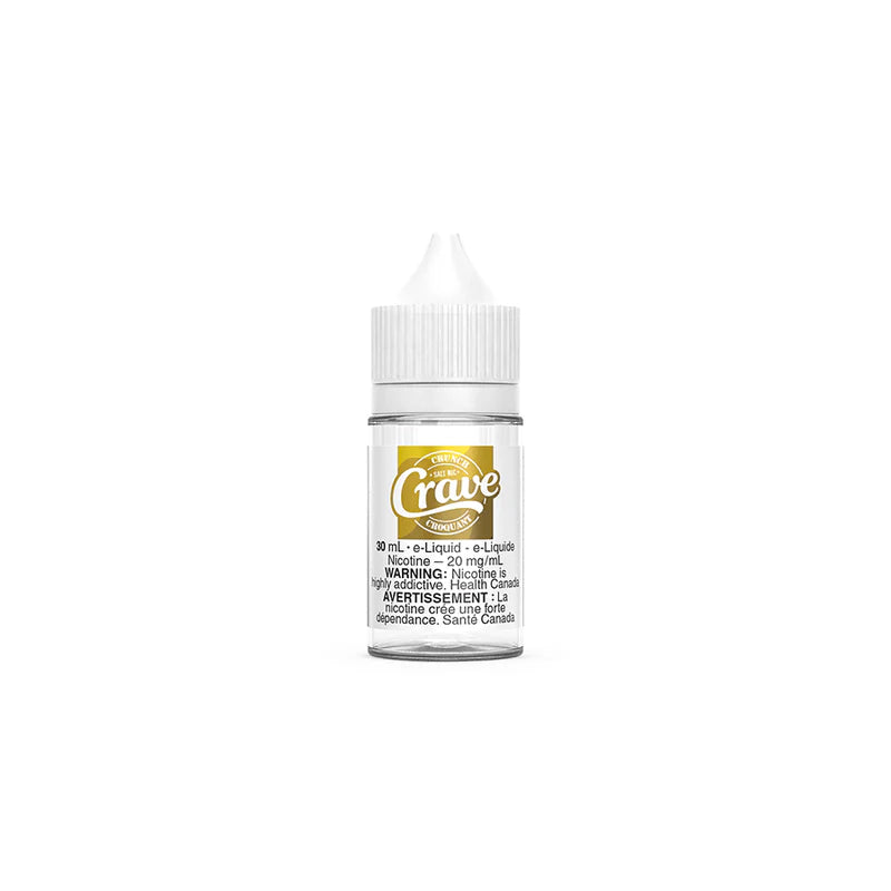 Crave Salt Nic e-juice 30ml bottle with label, featuring vibrant color design for vaping enthusiasts