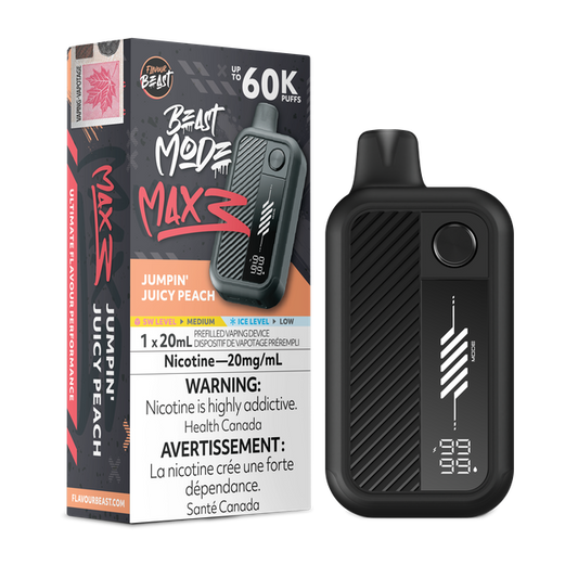Flavour Beast Beast Mode MAX 3 disposable vape device with sleek design and branding on the packaging.