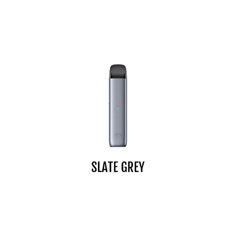 Uwell Caliburn G4 Mini Pod Kit in slate grey with sleek compact design and replaceable pod for easy vaping.