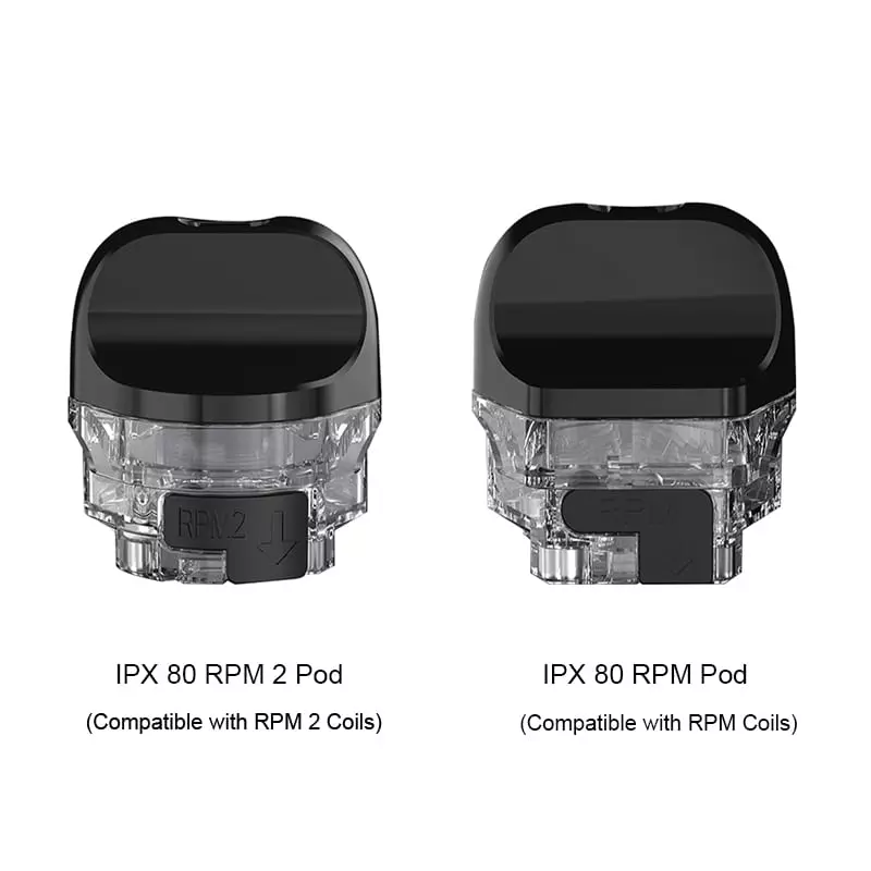 SMOK IPX 80 empty replacement pods, CRC version, three-pack, designed for easy filling and vaping compatibility.