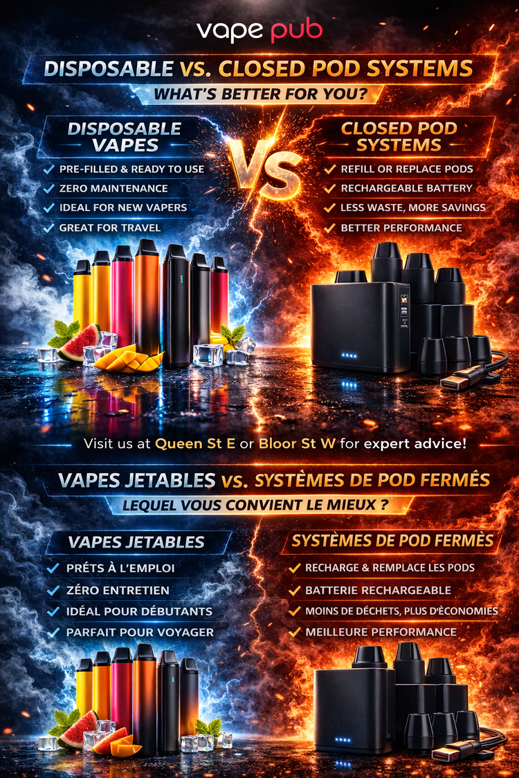 Disposable vs Closed Pod Systems | Vape Pub Toronto