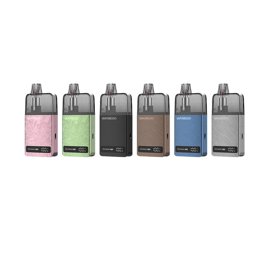 Vaporesso Eco Nano Plus Pod Kit in black, compact vape device with integrated pod system and ergonomic design.
