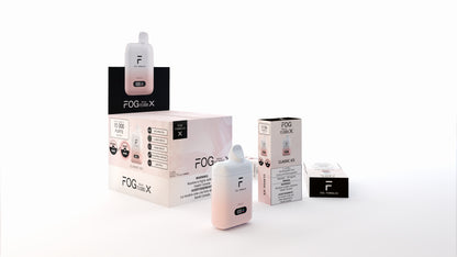 Fog Formula Fog Series X 15K disposable vape with Classic Ice flavor, featuring sleek design and cooling menthol vapor.