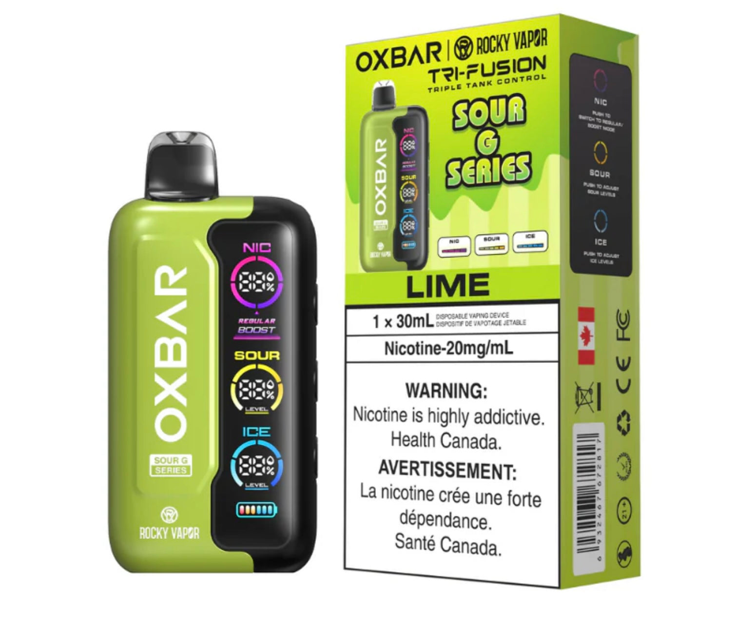 fusion disposable vape Oxbar Tri-Fusion Sour G Series