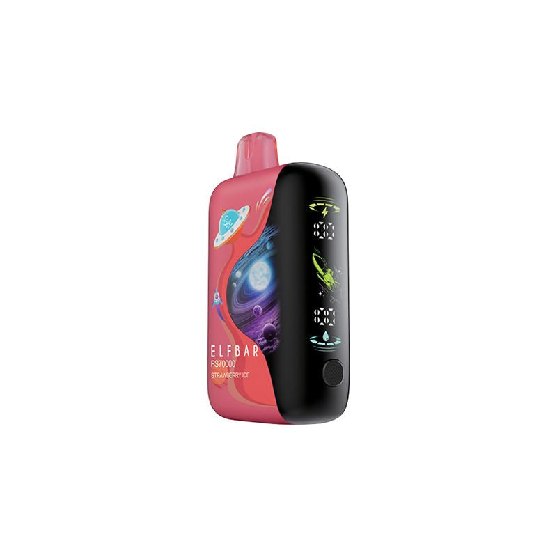 ELFBAR FS 70K disposable vape device with sleek design and colorful branding, shown in a close-up image.