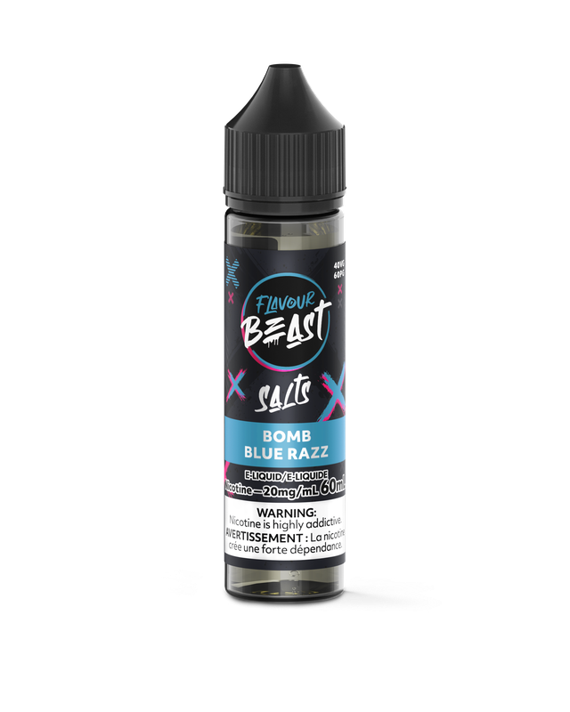 Bottle of Flavour Beast Salt Nic E-Juice 60 ML with colorful label, designed for vaping, showing the product container and branding.