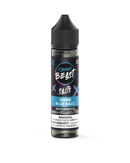 Bottle of Flavour Beast Salt Nic E-Juice 60 ML with colorful label, designed for vaping, showing the product container and branding.