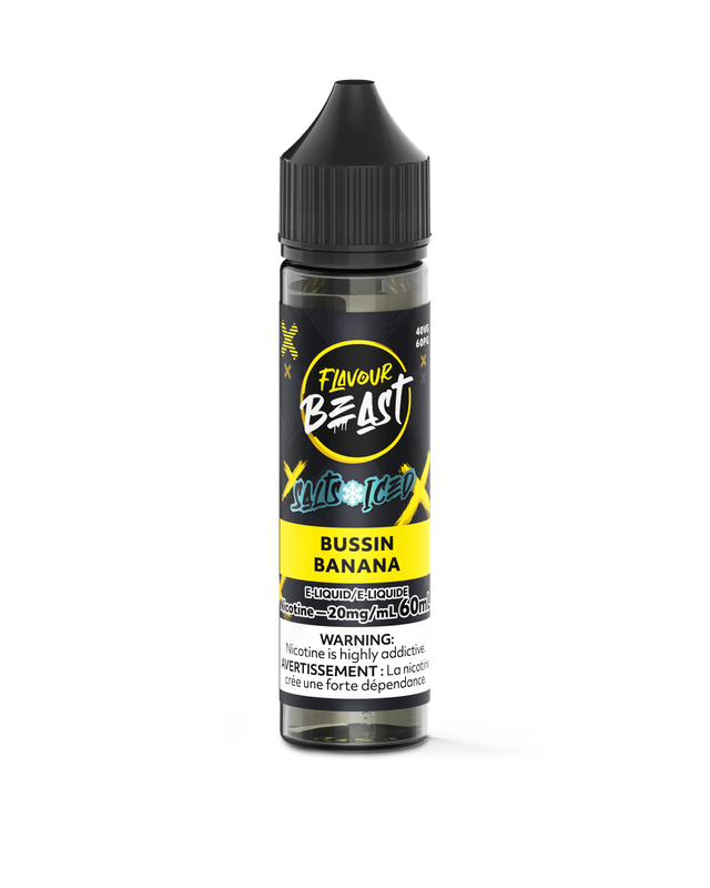 Flavour Beast Salt Nic E-Juice 60ML bottle with colorful label and vape flavor graphics, designed for sub-ohm vaping.
