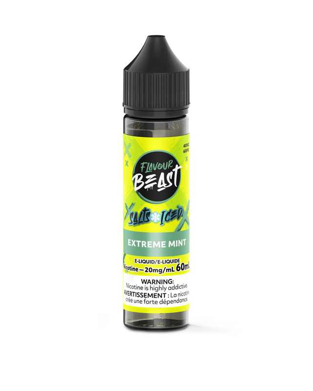 Bottle of Flavour Beast Salt Nic E-Juice 60ml with colorful label, designed for vaping, showcasing the Flavour Beast brand.