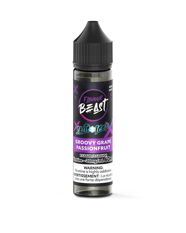 Flavour Beast Salt Nic E-Juice 60ML bottle with colorful label and dropper cap for vaping.