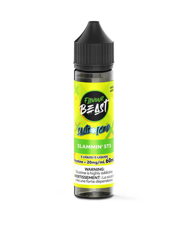 Flavour Beast Salt Nic E-Juice 60ML bottle with colorful label, designed for vaping with salt nicotine for smooth flavor delivery.