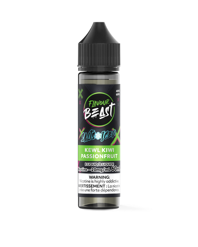 Bottle of Flavour Beast Salt Nic E-Juice 60ml with colorful label and dropper cap, designed for vaping.