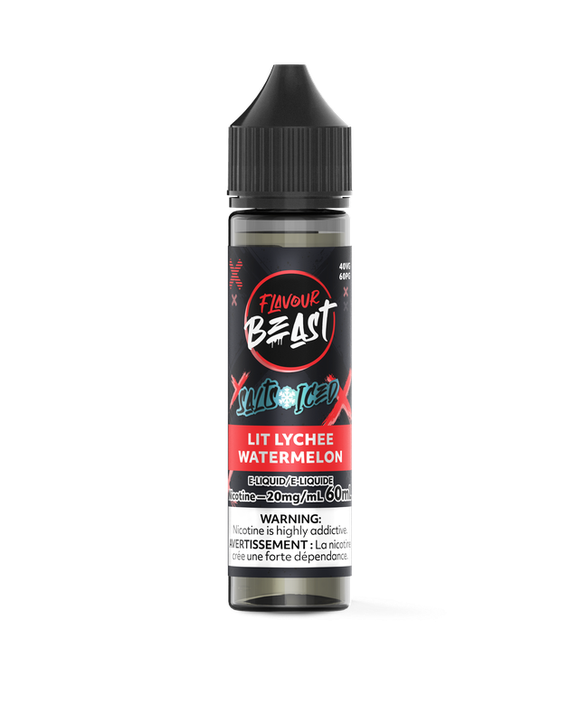 Vape e-juice salt bottle labeled Flavour Beast Salt Nic 60 ML with colorful design and dropper cap.