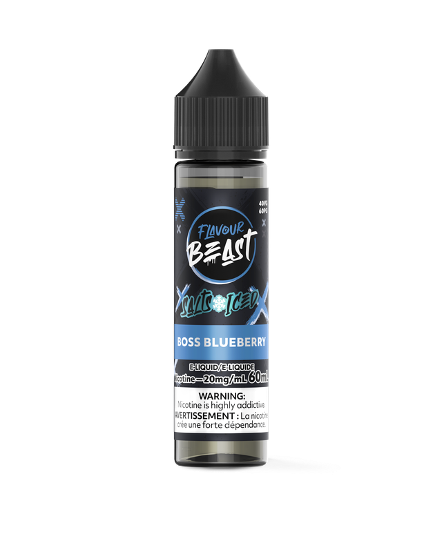 Bottle of Flavour Beast Salt Nic E-Juice 60ML with colorful label, showcasing the Flavour Beast brand and product details.