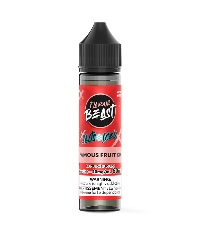 Bottle of Flavour Beast Salt Nic E-Juice 60 ML with colorful label, designed for vaping enthusiasts.