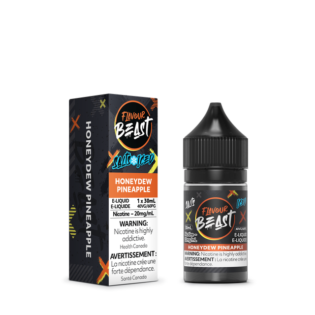 Flavour Beast Salt Nic E-Juice 30ml bottle with colorful label, designed for vaping with salt nicotine e-liquid.