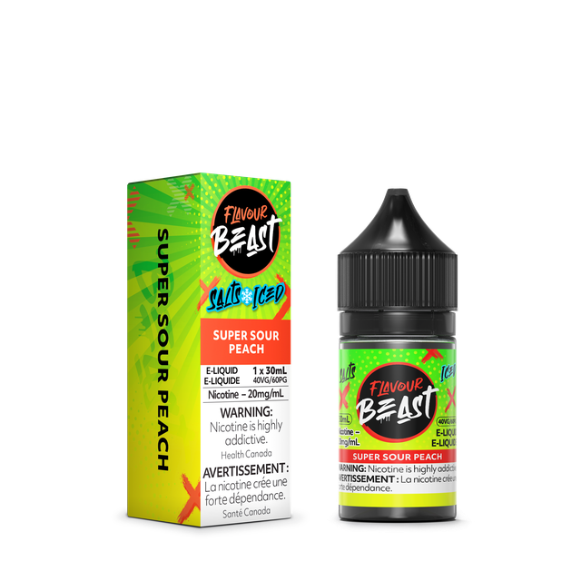 Flavour Beast Salt Nic E-Juice 30ml bottle with colorful label and dropper cap, designed for vaping enthusiasts.