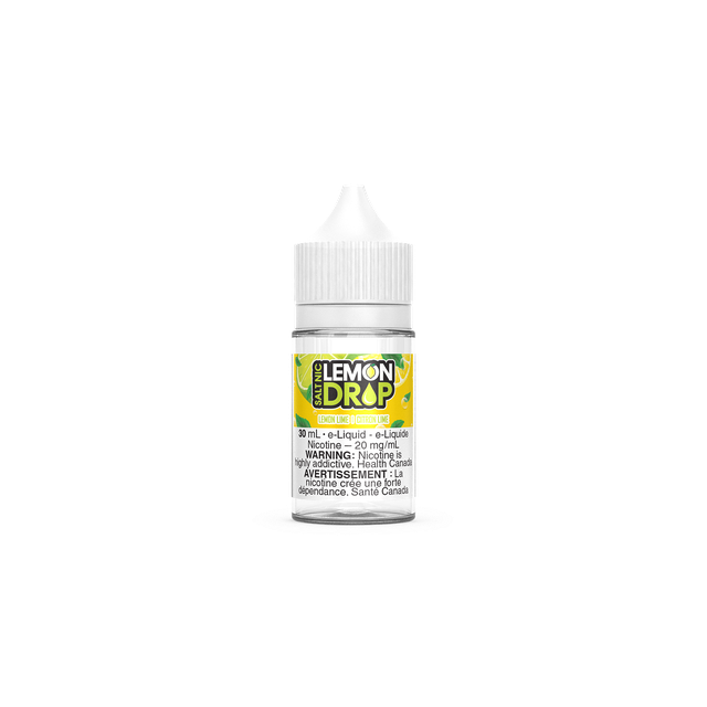 Lemon Drop Salt Nic E-Juice 30ml bottle with lemon and salt imagery, showcasing the Lemon Drop brand and flavor.