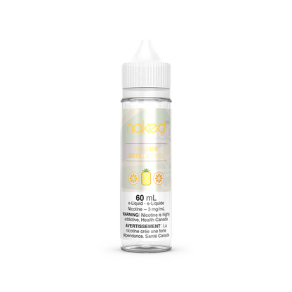 Naked 100 FB 60ml e-juice free base bottle with colorful label and transparent dropper cap, designed for vaping.
