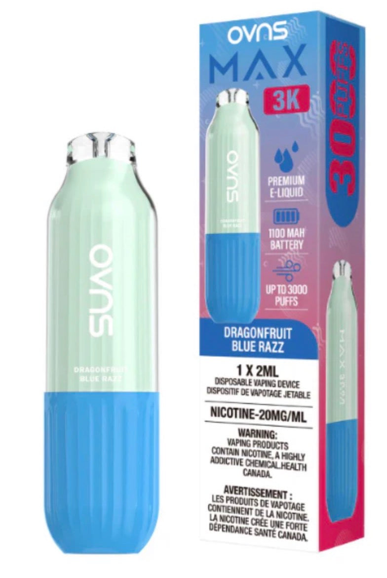 Disposable OVNS Max 3k vaporizer device with sleek design and mouthpiece, ideal for easy vaping experiences.