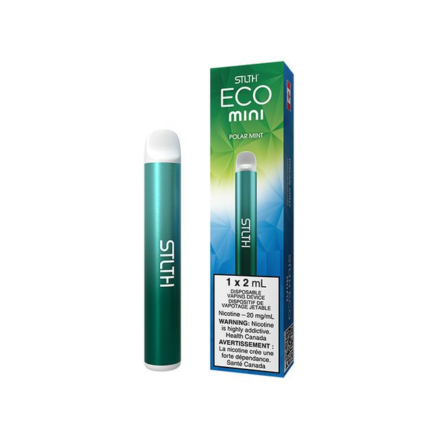 STLTH Eco Mini disposable vape device with sleek design and compact size, lightweight and easy to carry.