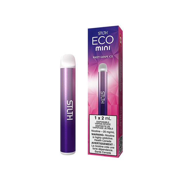 STLTH Eco Mini Disposable vape device with sleek design and compact size, perfect for convenient, portable vaping.