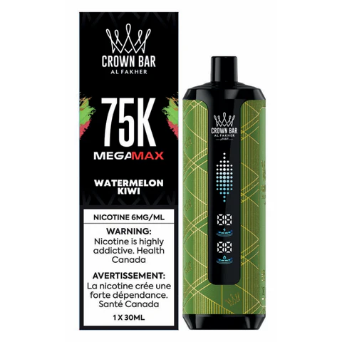 Crown Bar AL FAKHER MEGAMAX 75K disposable vape device with sleek design and branding, shown in the image.