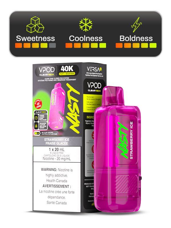 Nasty VPod Versa X pre-filled vape pods with colorful designs, designed for easy replacement in compatible vaping devices.