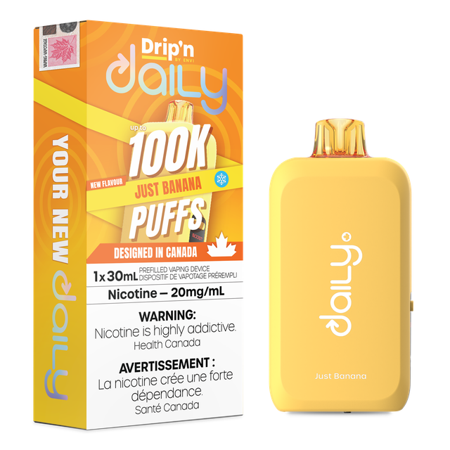 Envi Drip’n Daily 100K disposable vape pen with sleek design and compact size, ideal for daily use.