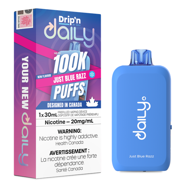 Envi Drip’n Daily 100K disposable vape device with sleek design and mouthpiece, ready for use.