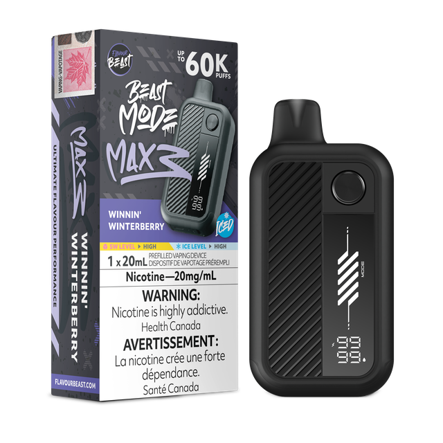 Flavour Beast Beast Mode MAX 3 disposable vape device with colorful design and sleek shape for easy vaping.
