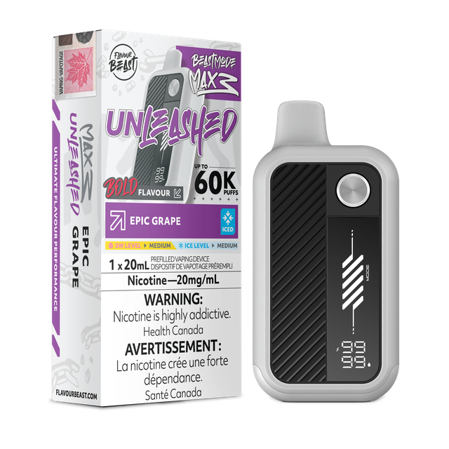 Flavour Beast Unleashed Beast Mode MAX 3 disposable vape device with sleek design and branding visible in the image.