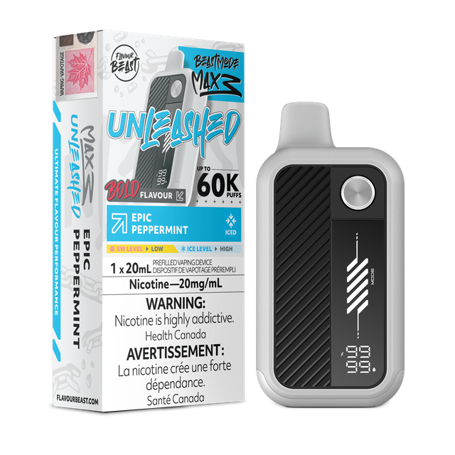 Disposable Flavour Beast Unleashed Beast Mode MAX 3 vape device with sleek design and branding visible.