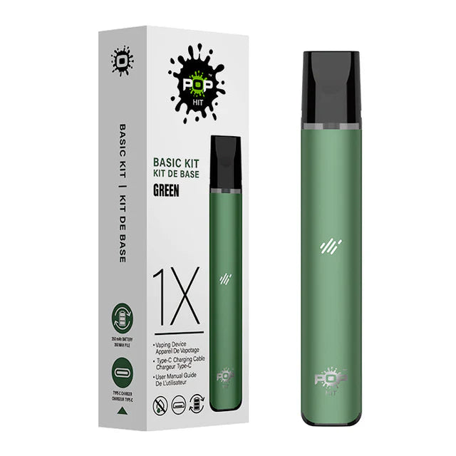 PoP HIT Pop Hit Device pre-filled pod vape showing sleek black design and mouthpiece, ready for use.