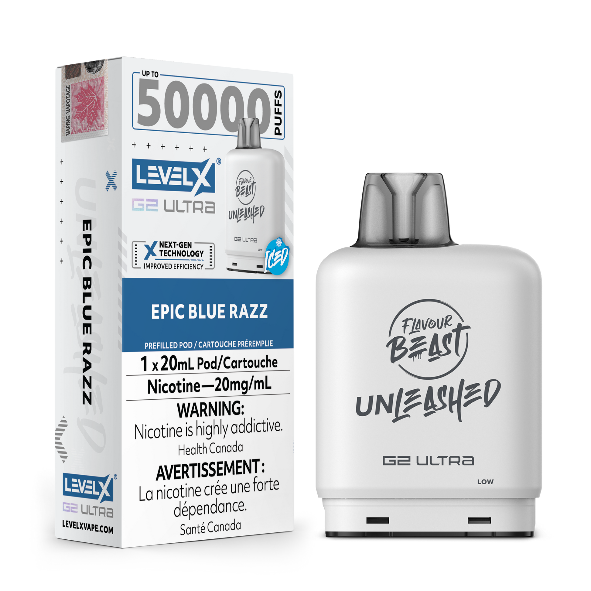flavor beast 50k vape Level X G2 Unleashed Ultra Pods 50K
