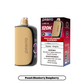 Orbito Lumo AI 120K disposable vape with peach, blueberry, and raspberry flavor in a colorful image.